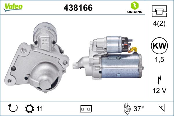 VALEO 438166 Elektrik Sistemi Marş Motoru - CITROËN C4 II (NC_) uyumlu
