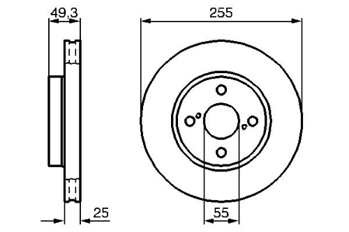 BOSCH 0 986 479 085 Fren Sistemleri Fren Diski - TOYOTA COROLLA (_E12_) uyumlu