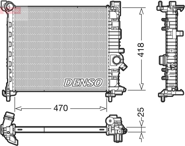 DENSO DRM20114 Soğutma Sistemi Su Soğutucu & Parçaları - OPEL MERIVA B MPV (S10) uyumlu