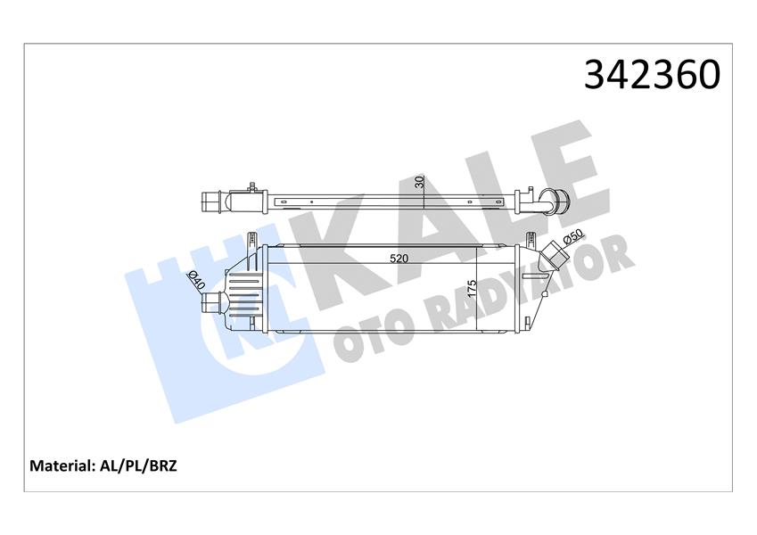 KALE OTO RADYATÖR 342360 Motor Turbo Radyatörü - NISSAN MICRA III (K12) uyumlu