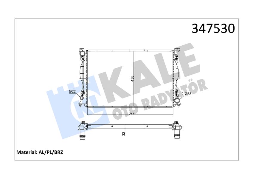 KALE OTO RADYATÖR 347530 Soğutma Sistemi Su Soğutucu & Parçaları - AUDI A6 C6 (4F2) uyumlu