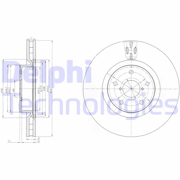 DELPHI BG9055 Fren Sistemleri Fren Diski - SUBARU IMPREZA Sedan (GD) uyumlu