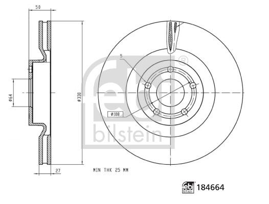 FEBI BILSTEIN 184664 Fren Sistemleri Fren Diski - FORD FOCUS IV (HN) uyumlu