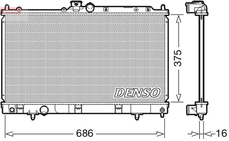 DENSO DRM45036 Soğutma Sistemi Su Soğutucu & Parçaları - MITSUBISHI LANCER VI (CJ_, CP_, CK_) uyumlu