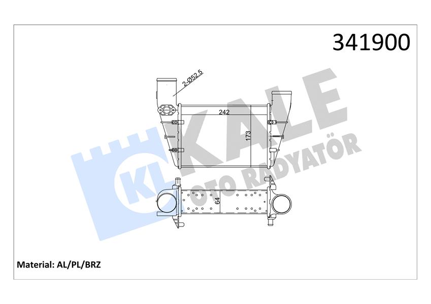 KALE OTO RADYATÖR 341900 Motor Turbo Radyatörü - AUDI A4 B5 (8D2) uyumlu