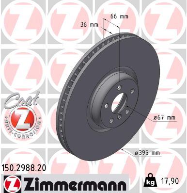 ZIMMERMANN 150.2988.20 Fren Sistemleri Fren Diski - BMW 7 (G11, G12) uyumlu