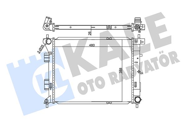 KALE OTO RADYATÖR 355540 Soğutma Sistemi Su Soğutucu & Parçaları - HYUNDAI i30 (GD) uyumlu