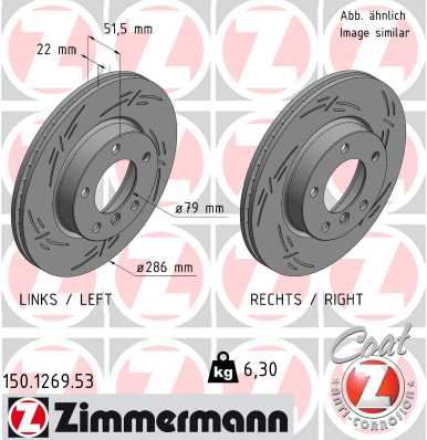 ZIMMERMANN 150.1269.53 Fren Sistemleri Fren Diski - BMW 3 (E36) uyumlu
