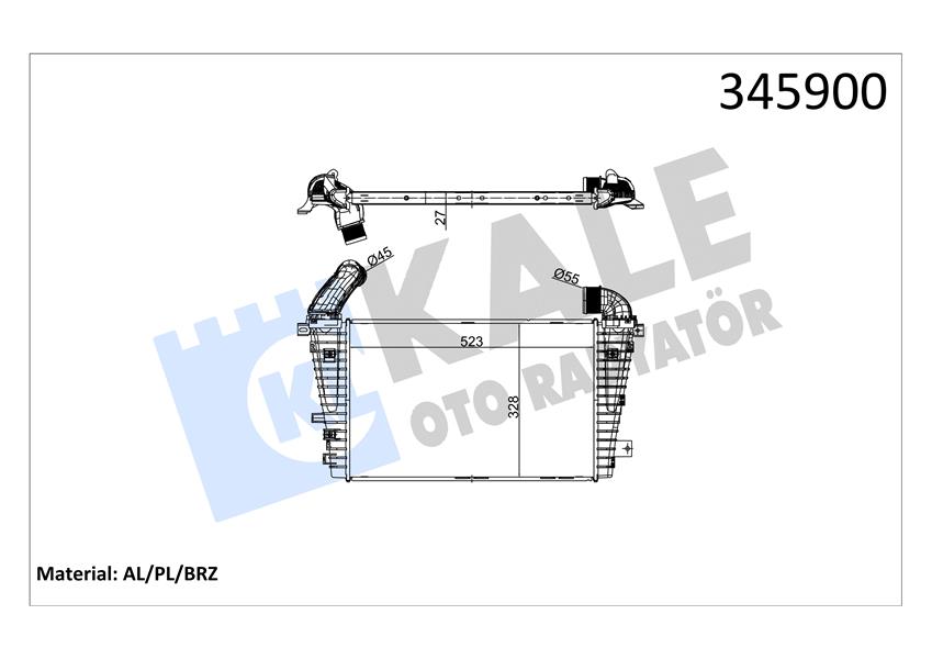 KALE OTO RADYATÖR 345900 Motor Turbo Radyatörü - OPEL ASTRA H Kombi van (L70) uyumlu