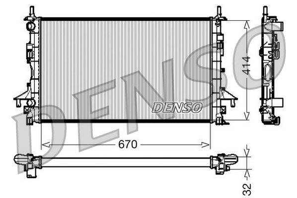 DENSO DRM23084 Soğutma Sistemi Su Soğutucu & Parçaları - RENAULT ESPACE III (JE0_) uyumlu
