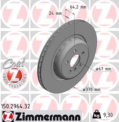 ZIMMERMANN 150.2964.32 Fren Sistemleri Fren Diski - BMW 7 (G11, G12) uyumlu