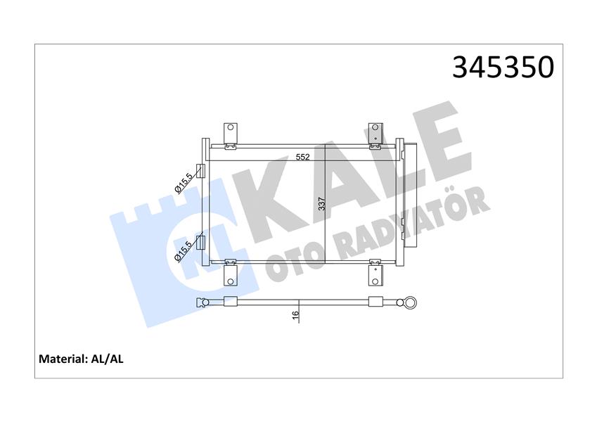 KALE OTO RADYATÖR 345350 İklimlendirme Sistemi Klima Radyatörü - PEUGEOT BOXER Minibüs/Otobüs (244, Z_) uyumlu