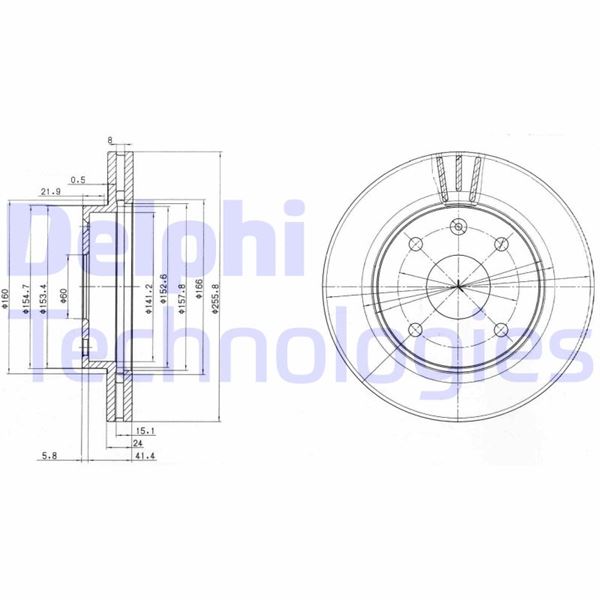 DELPHI BG4003 Fren Sistemleri Fren Diski - CHEVROLET LACETTI Station wagon (J200) uyumlu
