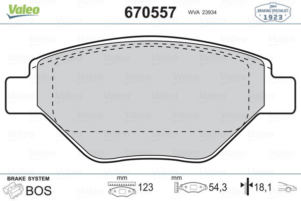 VALEO 670557 Fren Sistemleri Fren Balatası - RENAULT MEGANE II (BM0/1_, CM0/1_) uyumlu