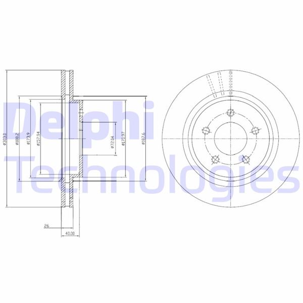 DELPHI BG4240C Fren Sistemleri Fren Diski - VOLVO V60 I (155) uyumlu
