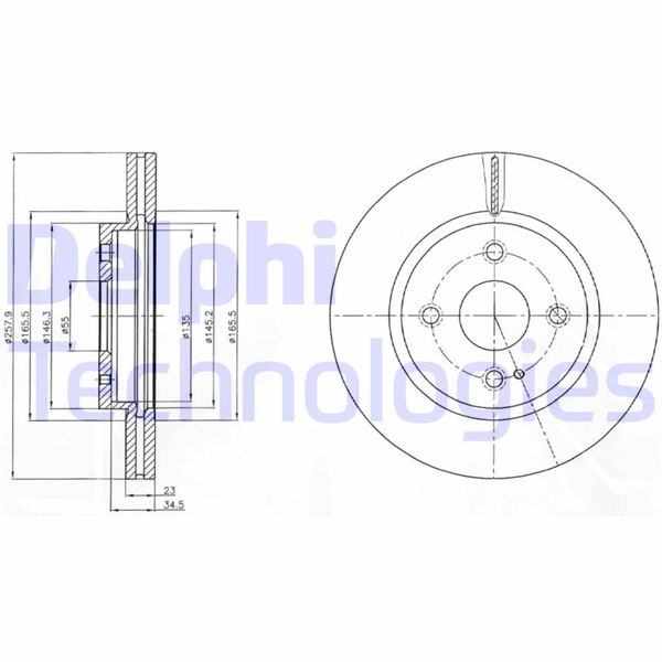 DELPHI BG4254C Fren Sistemleri Fren Diski - MAZDA 2 (DE_, DH_) uyumlu