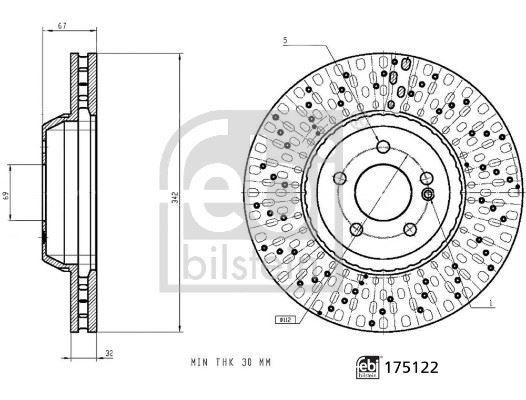 FEBI BILSTEIN 175122 Fren Sistemleri Fren Diski - MERCEDES-BENZ S-SERISI (W222, V222, X222) uyumlu