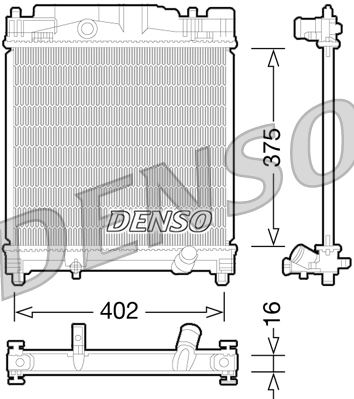 DENSO DRM50077 Soğutma Sistemi Su Soğutucu & Parçaları - TOYOTA IQ (_J1_) uyumlu