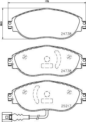BREMBO P 85 144 Fren Sistemleri Fren Balatası - AUDI A3 Limousine (8VS, 8VM) uyumlu