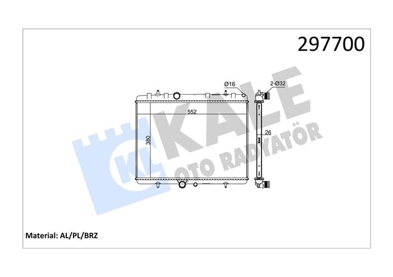 Su Radyatörü - KALE OTO RADYATÖR - 2048011AB Ürün Görseli