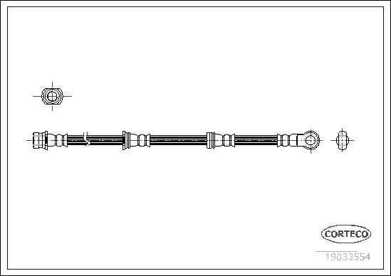 CORTECO 19033554 Fren Sistemleri Fren Hortumları - MITSUBISHI PAJERO III Canvas Top (V6_W, V7_W) uyumlu