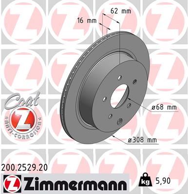 ZIMMERMANN 200.2529.20 Fren Sistemleri Fren Diski - NISSAN MURANO II (Z51) uyumlu