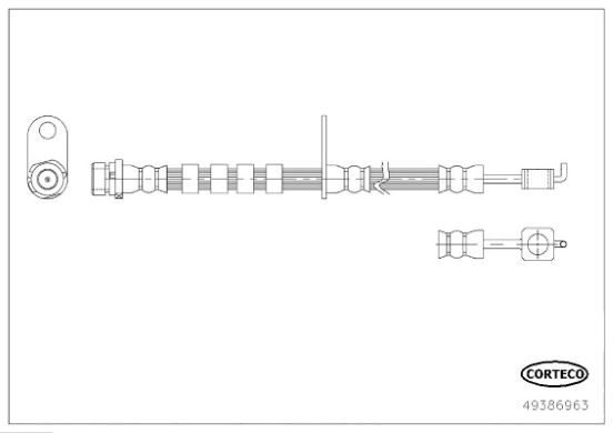 CORTECO 49386963 Fren Sistemleri Fren Hortumları - FORD FIESTA VI (CB1, CCN) uyumlu