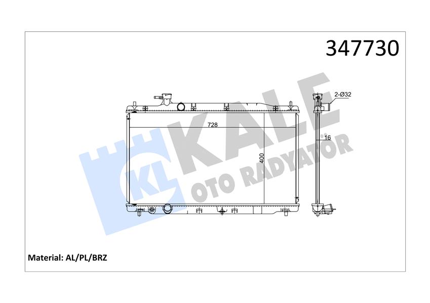 KALE OTO RADYATÖR 347730 Soğutma Sistemi Su Soğutucu & Parçaları - HONDA CR-V III (RE_) uyumlu