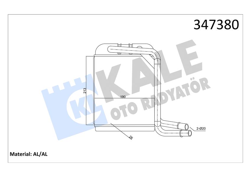 KALE OTO RADYATÖR 347380 İklimlendirme Sistemi İç Mekan Isı Değiştirici - VW TRANSPORTER T5 Minibüs/Otobüs (7HB, 7HJ, 7EB, 7EJ) uyumlu