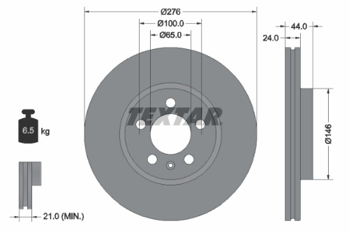 TEXTAR 92313703 Fren Sistemleri Fren Diski - SEAT IBIZA V (KJ1, KJG) uyumlu