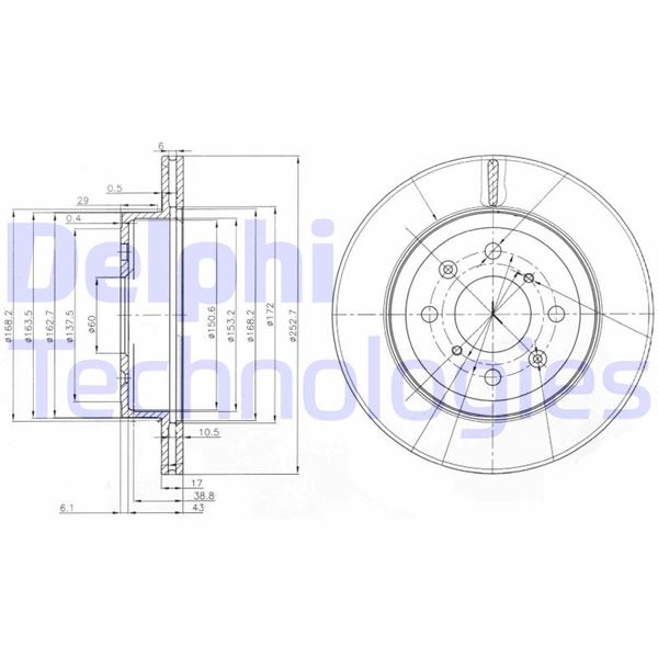 DELPHI BG3884 Fren Sistemleri Fren Diski - OPEL AGILA A (H00) uyumlu