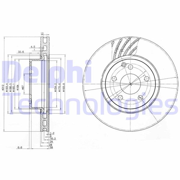 DELPHI BG3756 Fren Sistemleri Fren Diski - MERCEDES-BENZ E-SERISI (W211) uyumlu