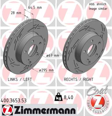 ZIMMERMANN 400.3653.53 Fren Sistemleri Fren Diski - MERCEDES-BENZ C-SERISI T-Model (S204) uyumlu