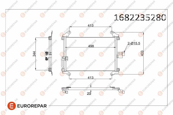 EUROREPAR 1682235280 İklimlendirme Sistemi Klima Radyatörü - PEUGEOT BOXER Minibüs/Otobüs (230P) uyumlu