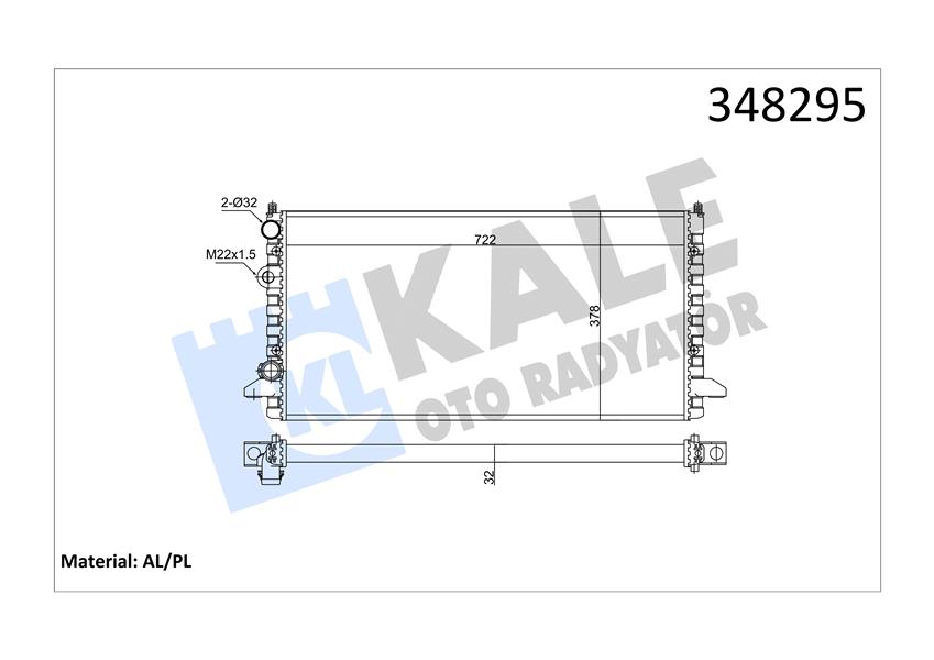 KALE OTO RADYATÖR 348295 Soğutma Sistemi Su Soğutucu & Parçaları - VW PASSAT B3/B4 (3A2, 35I) uyumlu