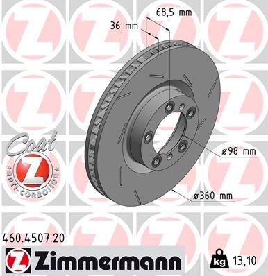 ZIMMERMANN 460.4507.20 Fren Sistemleri Fren Diski - PORSCHE PANAMERA (971) uyumlu