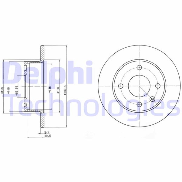 DELPHI BG2376 Fren Sistemleri Fren Diski - FORD ESCORT III (GAA) uyumlu