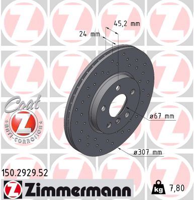 ZIMMERMANN 150.2929.52 Fren Sistemleri Fren Diski - BMW 2 Active Tourer (F45) uyumlu