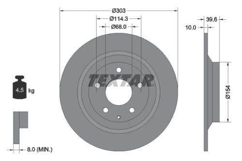 TEXTAR 92242703 Fren Sistemleri Fren Diski - MAZDA CX-5 (KE, GH) uyumlu