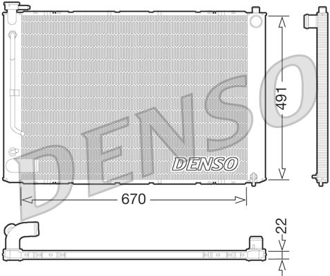 DENSO DRM51011 Soğutma Sistemi Su Soğutucu & Parçaları - LEXUS RX (_U3_) uyumlu
