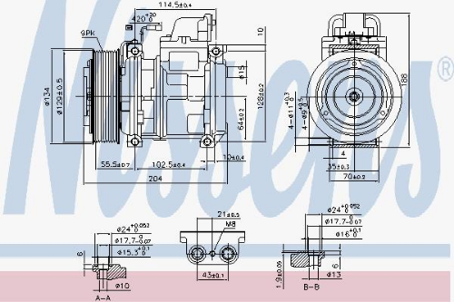 NISSENS 890023 İklimlendirme Sistemi Kompresör Parçaları - MERCEDES-BENZ ACTROS MP2 / MP3 uyumlu