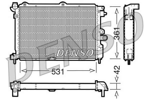 DENSO DRM20025 Soğutma Sistemi Su Soğutucu & Parçaları - OPEL VECTRA A (J89) uyumlu