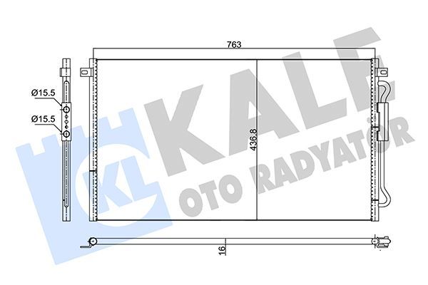 KALE OTO RADYATÖR 352635 İklimlendirme Sistemi Klima Radyatörü - CHRYSLER VOYAGER IV (RG, RS) uyumlu