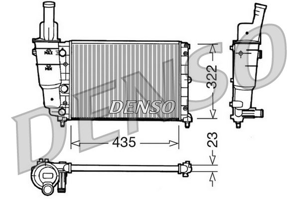 DENSO DRM09095 Soğutma Sistemi Su Soğutucu & Parçaları - FIAT PUNTO (176_) uyumlu