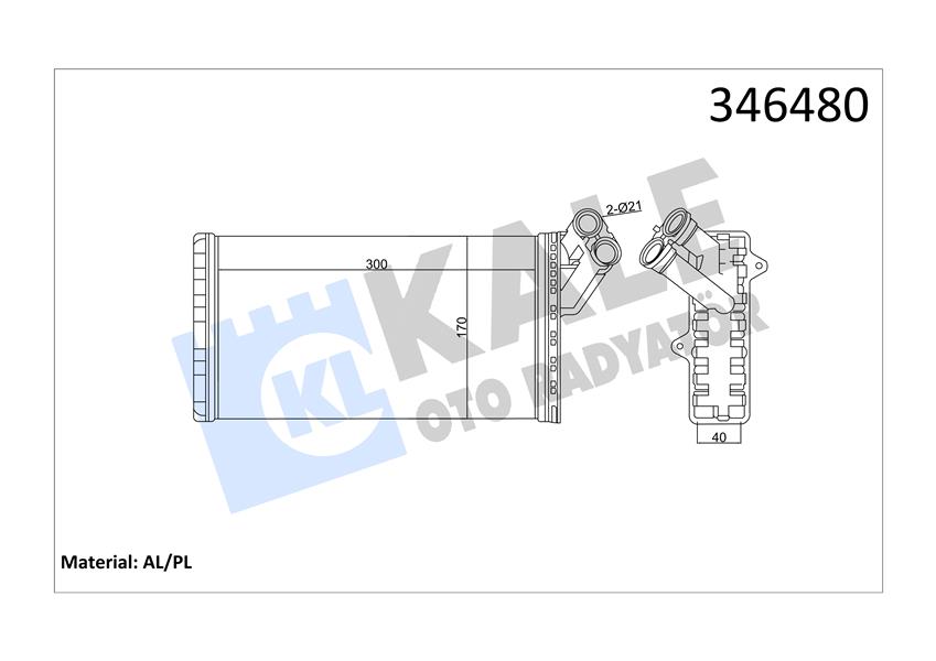 KALE OTO RADYATÖR 346480 İklimlendirme Sistemi İç Mekan Isı Değiştirici - PEUGEOT 806 (221) uyumlu