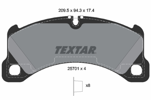 TEXTAR 2570101 Fren Sistemleri Fren Balatası - PORSCHE MACAN (95B) uyumlu