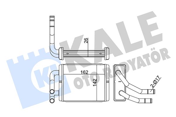 KALE OTO RADYATÖR 355180 İklimlendirme Sistemi İç Mekan Isı Değiştirici - HYUNDAI H100 Panelvan/Van uyumlu