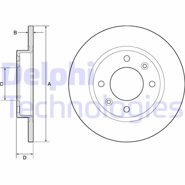 DELPHI BG2572 Fren Sistemleri Fren Diski - PEUGEOT 405 I (15B) uyumlu
