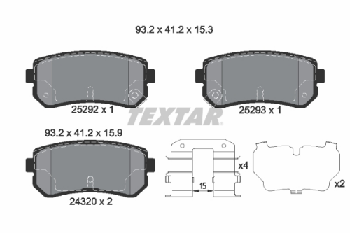 TEXTAR 2529201 Fren Sistemleri Fren Balatası - KIA CEE'D SW (ED) uyumlu
