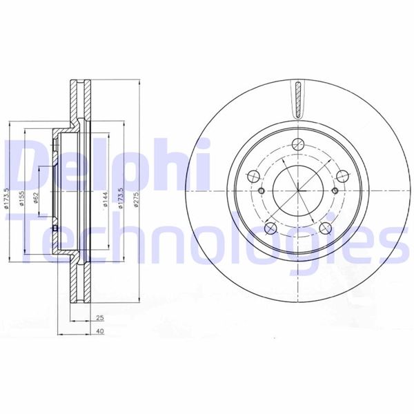 DELPHI BG4304 Fren Sistemleri Fren Diski - TOYOTA PRIUS PLUS (_W4_) uyumlu
